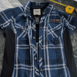 Harley-Davidson Blue Plaid Button Down Shirt